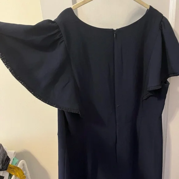 Loft navy flutter sleeve dress - Picture 6 of 6